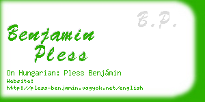benjamin pless business card